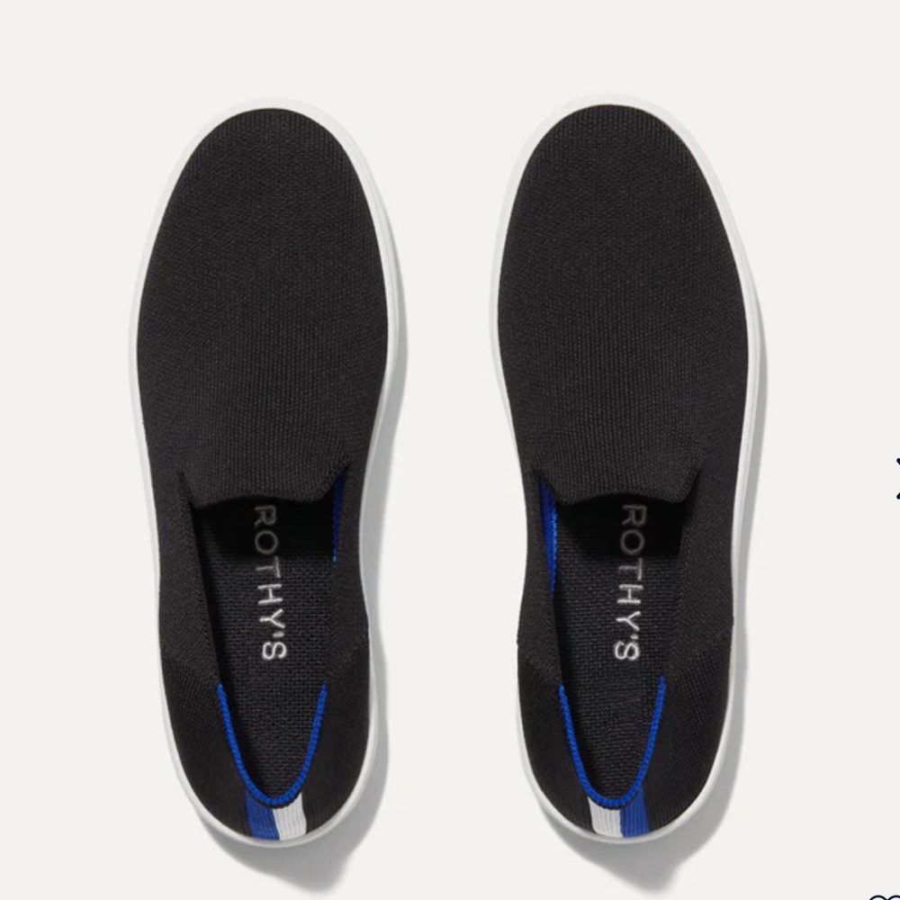 Women’s Black Rothy’s Slip On Sneakers, Size 6